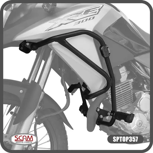 PROTETOR DE MOTOR E CARENAGEM C/ PEDALEIRA HONDA XRE 300 2010+ PRETO