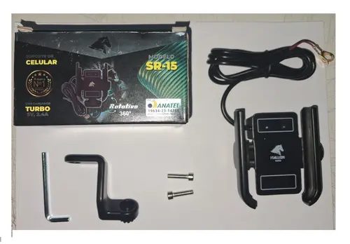 SUPORTE DE CELULAR P/ MOTO SR-15C C/ CARREGADOR TURBO (STALLION)